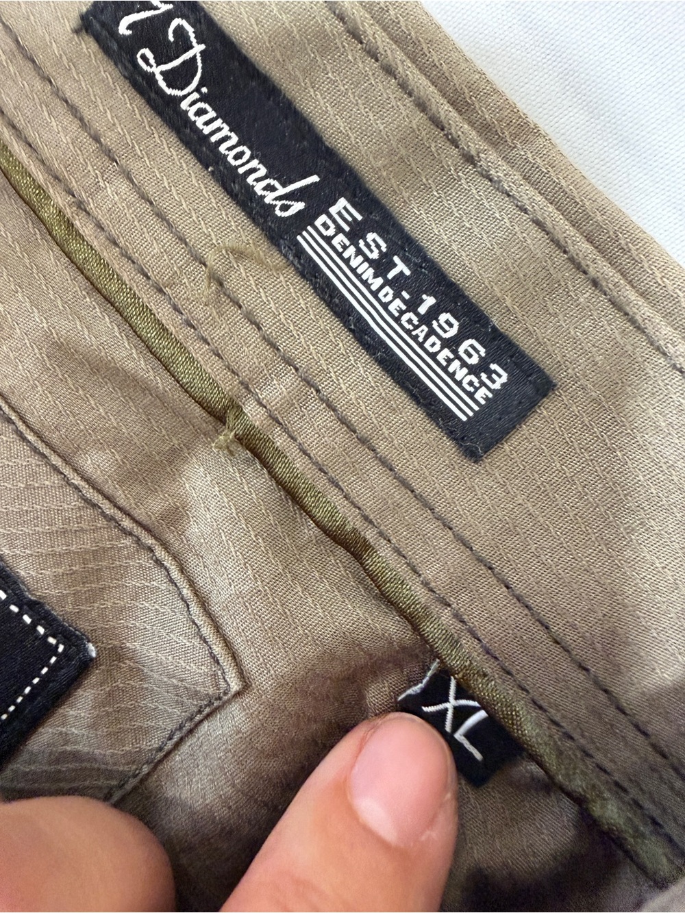 7 Diamonds Khaki Utility Button Up Shirt Men's XL Stretch Military Casual - Picture 3 of 4